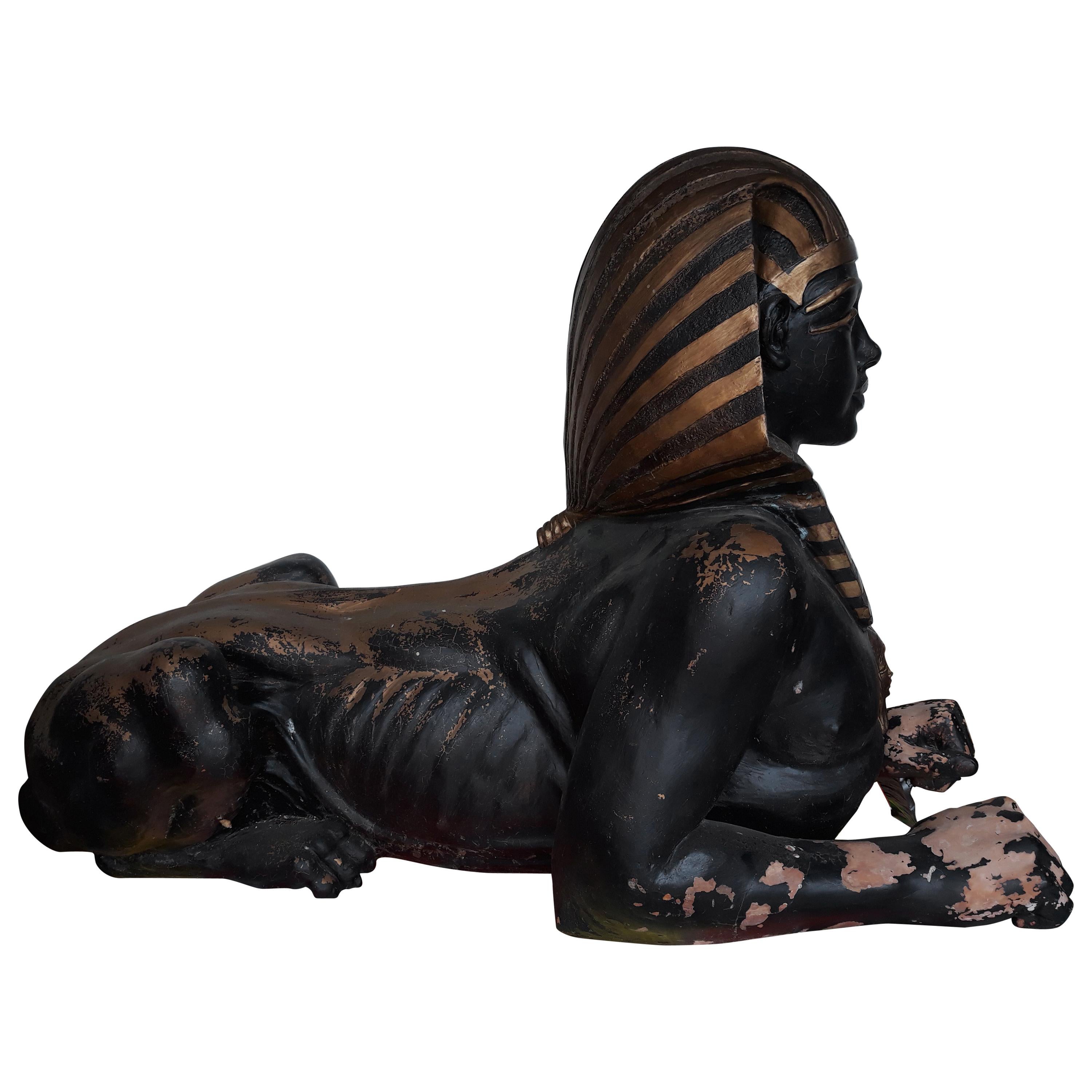 20th Century, Italy 1930 Terracotta Sphinx Decorated and Shaped by Hand For Sale