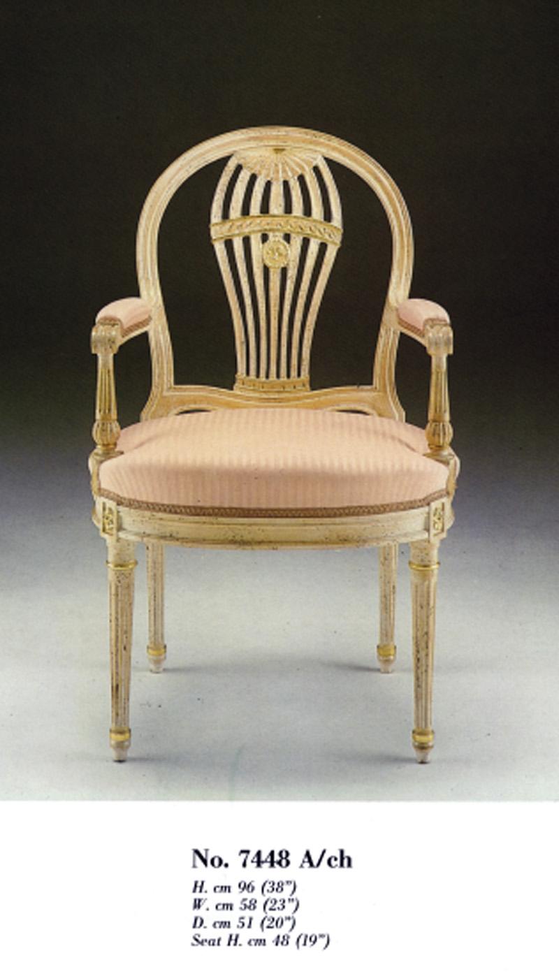 Italian 20th Century Louis XVI Dining Armchair 