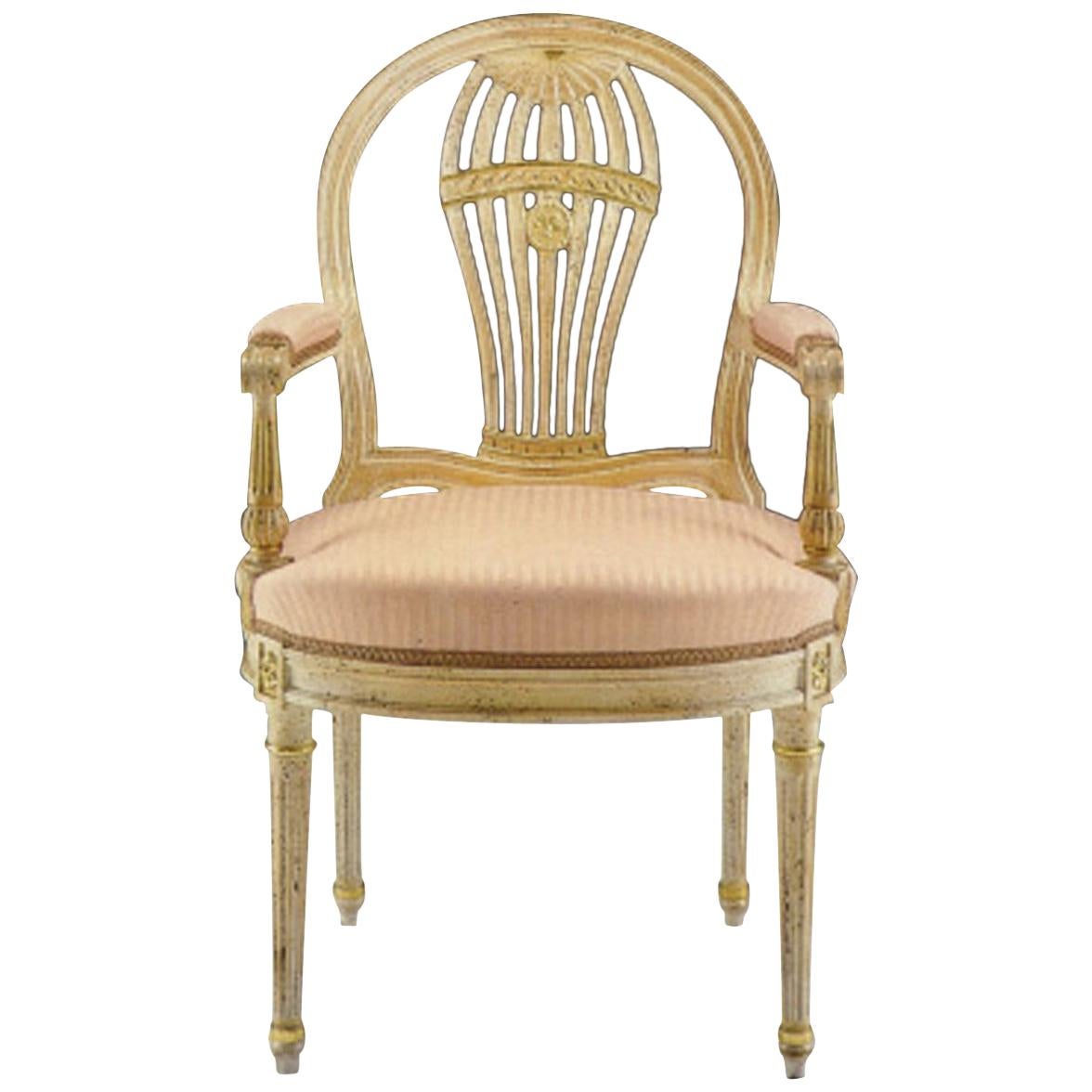 20th Century Louis XVI Dining Armchair "Copy D'ancienne" For Sale