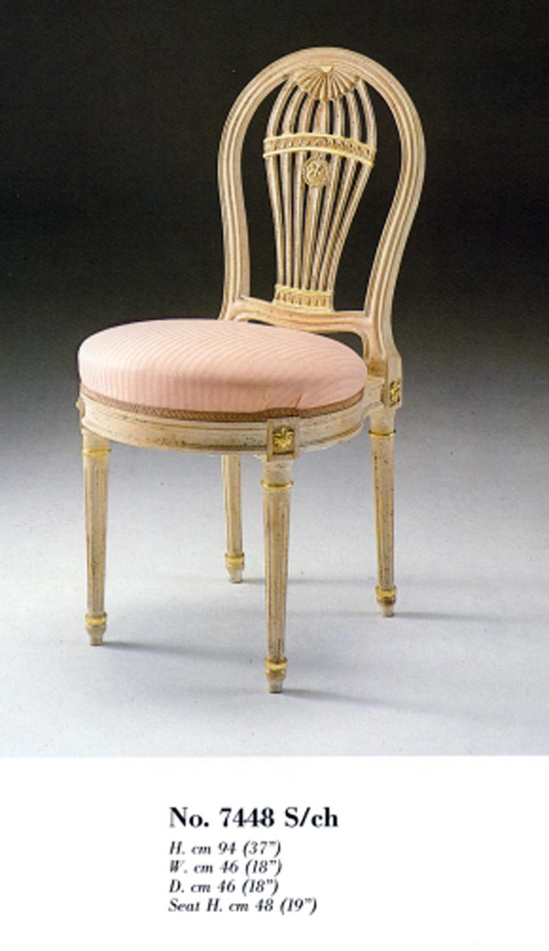 Hand-Carved 20th Century Louis XVI Dining Chair 