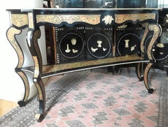 20th Century Napoleon III Boulle Console Table, Real Natural Turtle