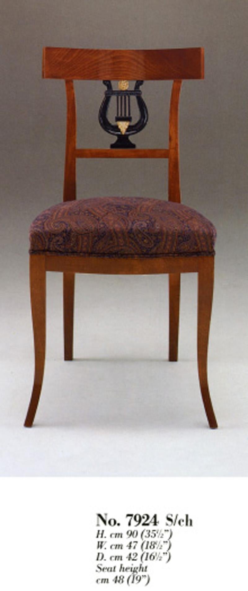 Hand-Carved 20th Century Neoclassical Dining Chair 