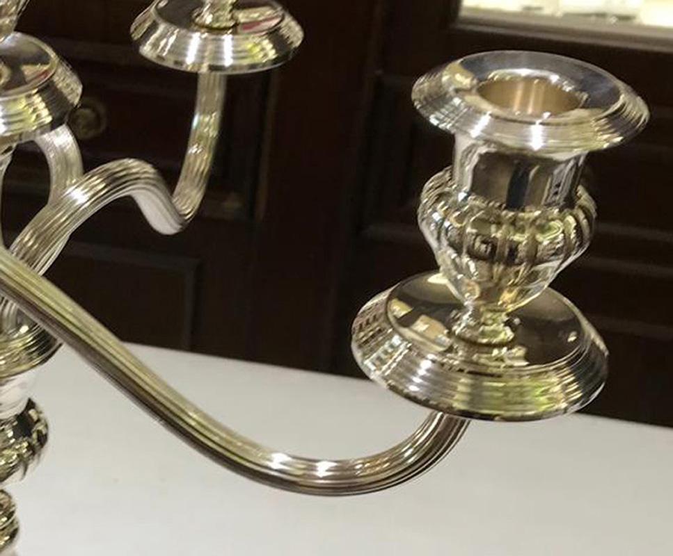 20th cent. Sterling Silver Empire Candelabra, 1400 gr. In Excellent Condition For Sale In Lentate sul Seveso (Mb), IT
