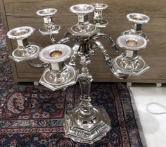20th Century Sterling Silver Georgian Candelabra, 2200 Gr