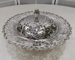 20th Century Italian Silver Pierced Box-Centrepiece with Base and Lid