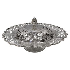 20th Century Italian Silver Pierced Box-Centrepiece with Base and Lid