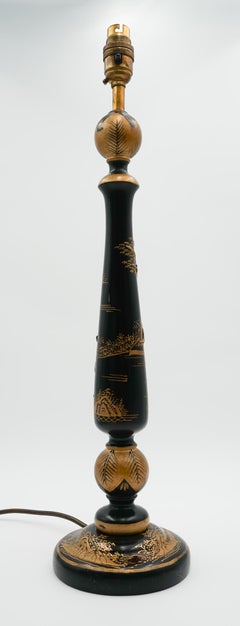 20TH CENTRY HAND PAINTED CHINOISERiE TABLE LAMP