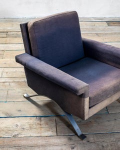 20th Centuri Ico Parisi Cassina Couple of Armchairs Mod. 875 Metal and Fabric