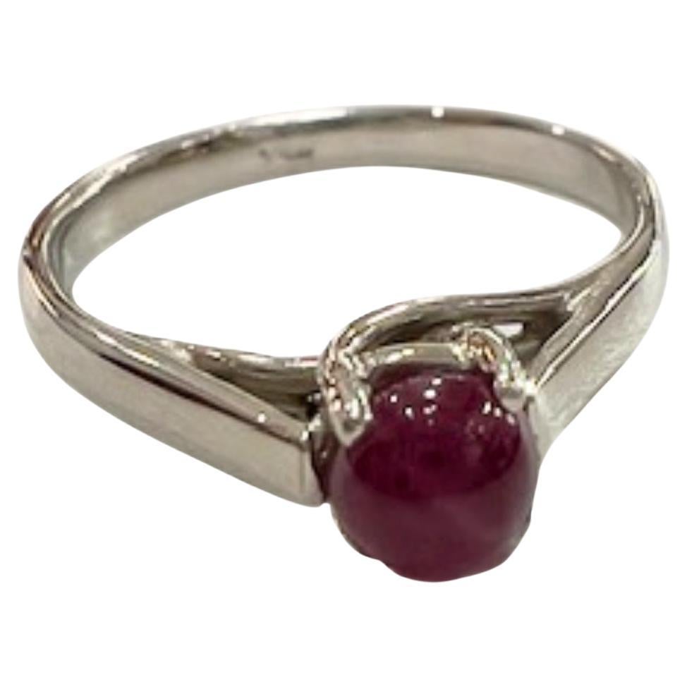 20th Century  0.40 ct  Ruby  18k Gold Solitaire Ring For Sale