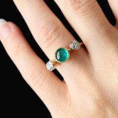 20th Century 1, 40 Carat Emerald Diamonds 18 Karat Yellow Gold Ring