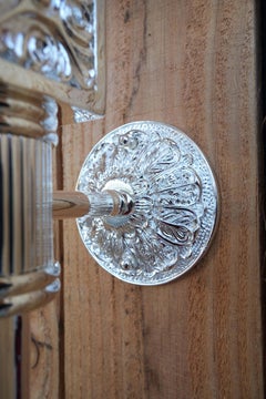 20th Century 1 light Torch Wall Lamp in silver finish