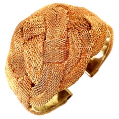 20th Century 10K Gold Filled Woven Metal Mesh Cuff Bracelet