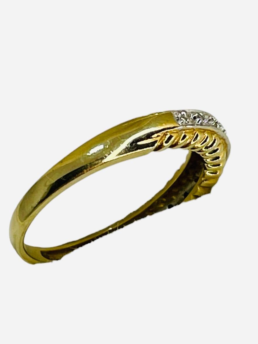 20. Jahrhundert 14K Gold Diamanten Jahrestag Ring (Brillantschliff) im Angebot