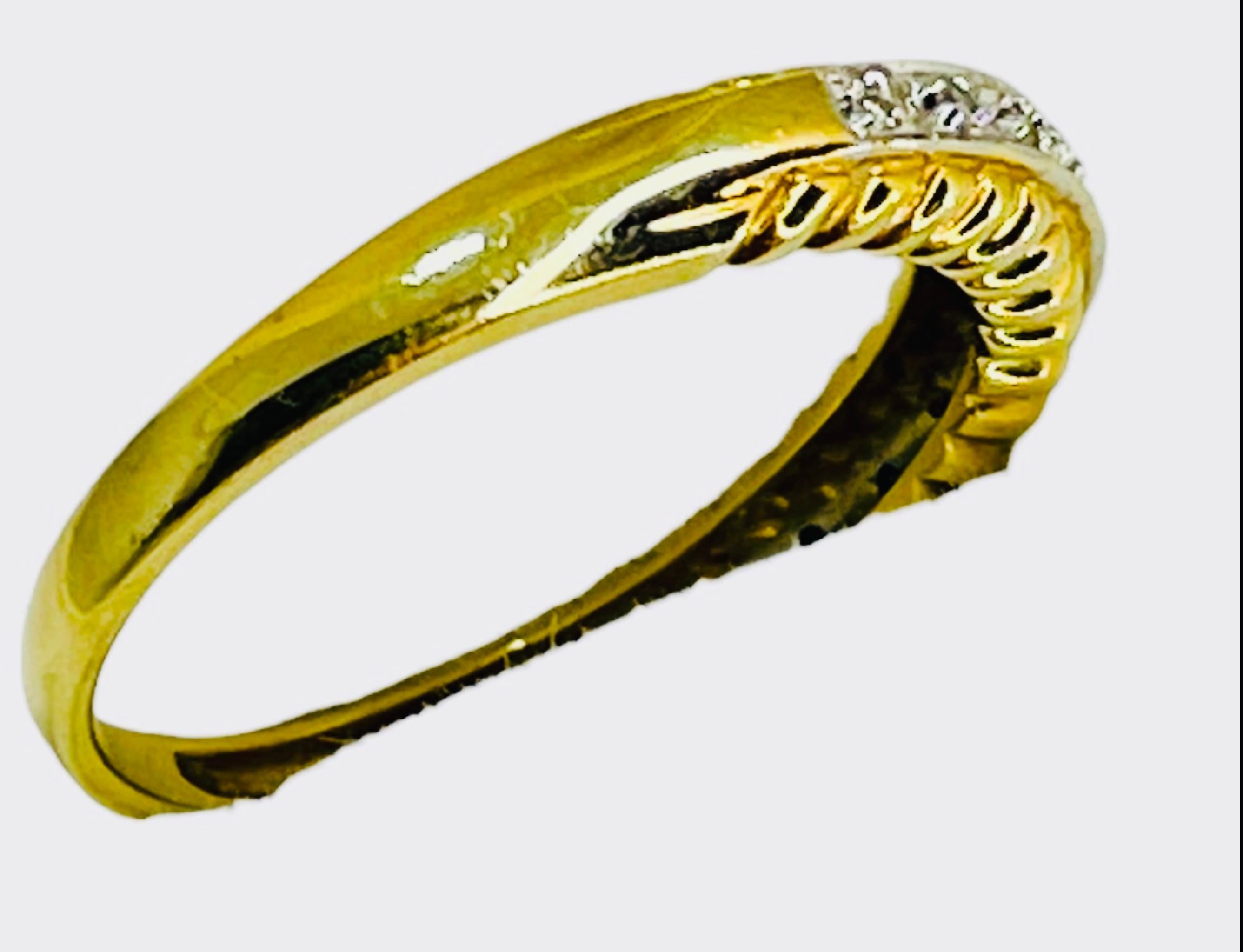 20. Jahrhundert 14K Gold Diamanten Jahrestag Ring im Angebot 2