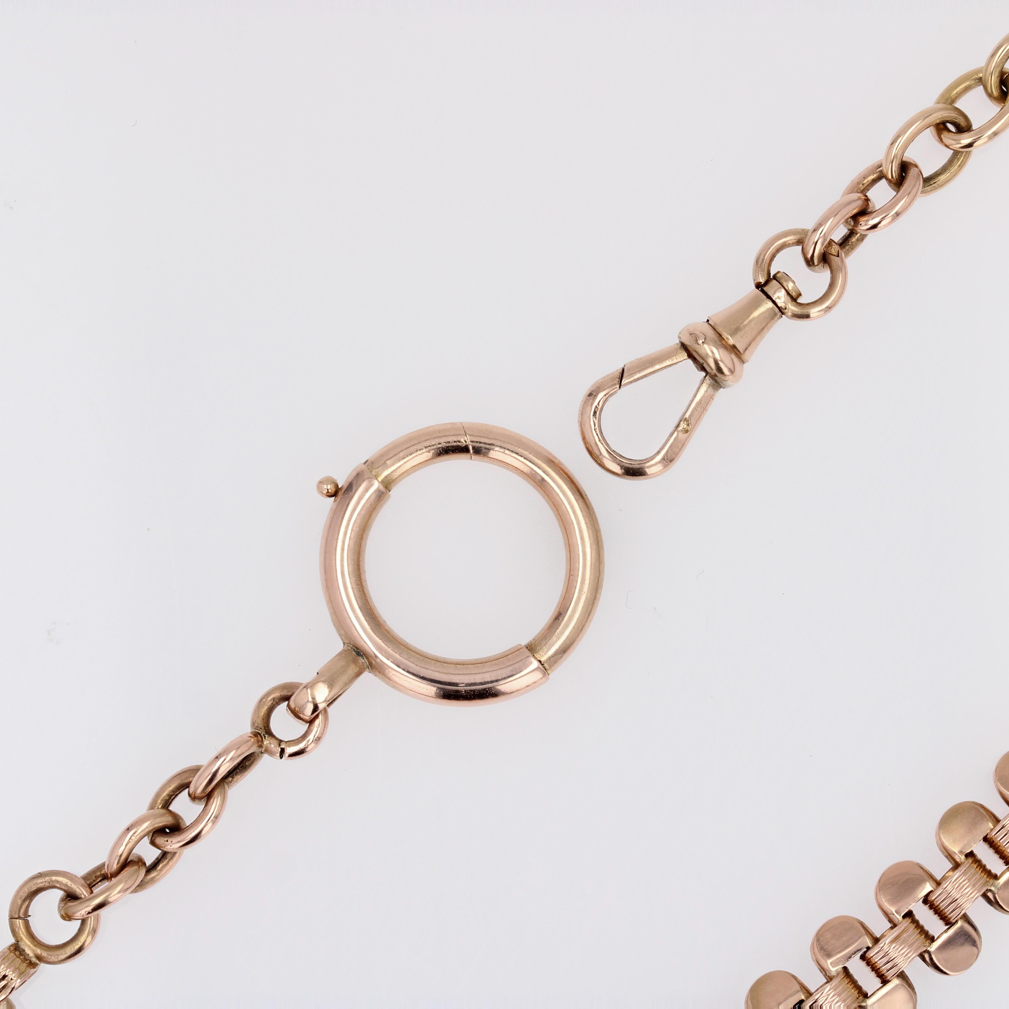 20th Century 18 Karat Rose Gold Choker Chain Necklace For Sale 7