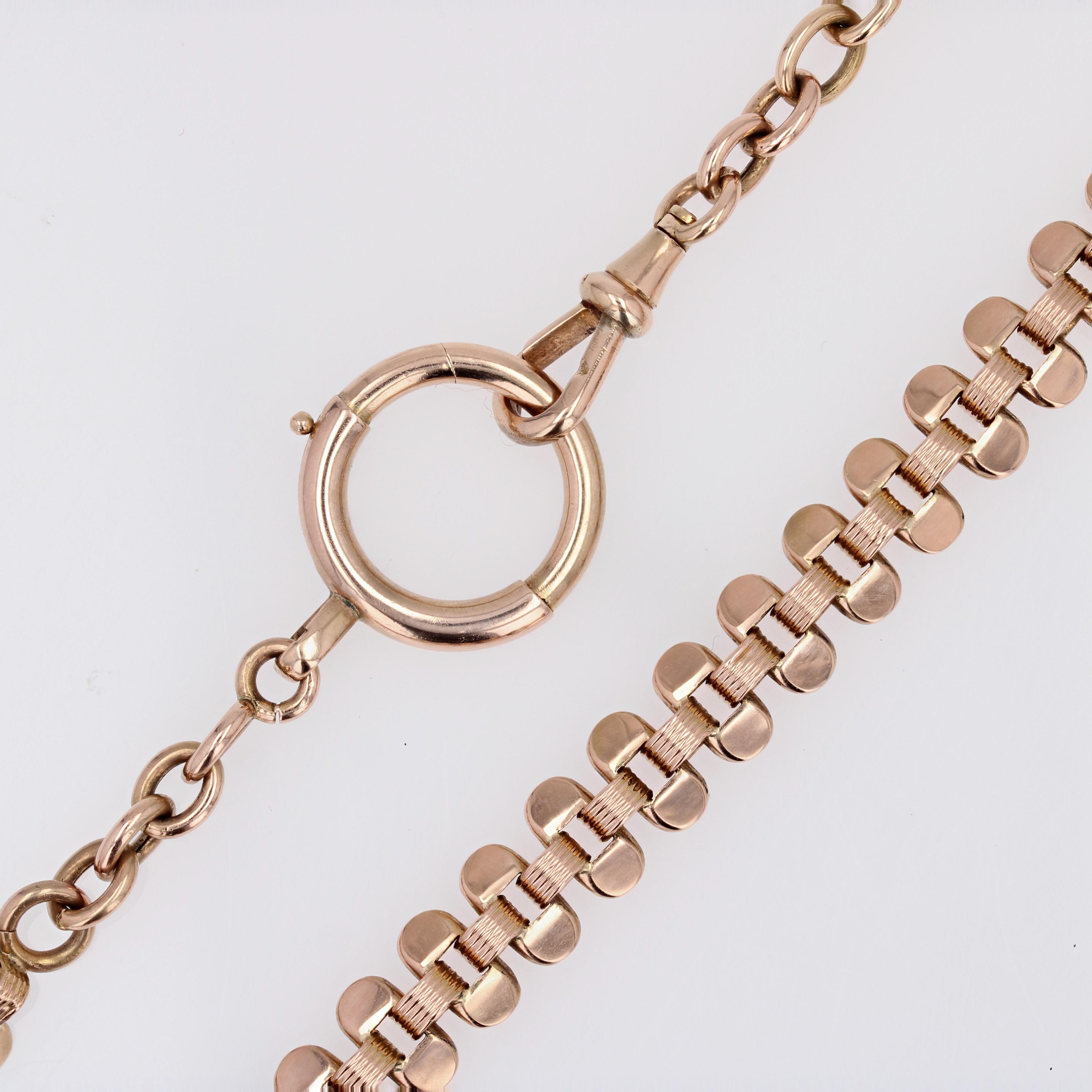 20th Century 18 Karat Rose Gold Choker Chain Necklace For Sale 8