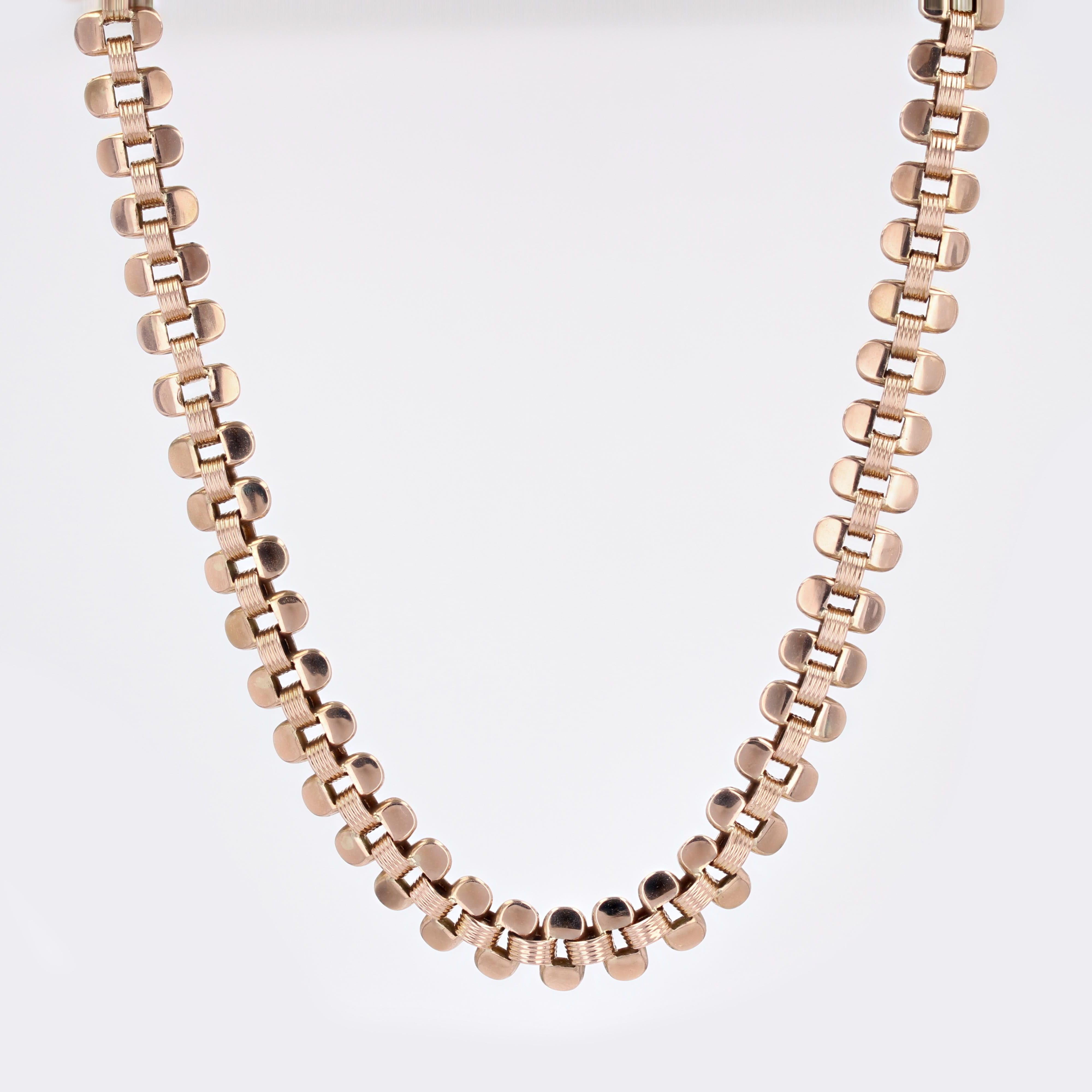 20th Century 18 Karat Rose Gold Choker Chain Necklace For Sale 9