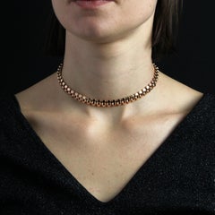 20. Jahrhundert 18 Karat Rose Gold Choker Kette Halskette