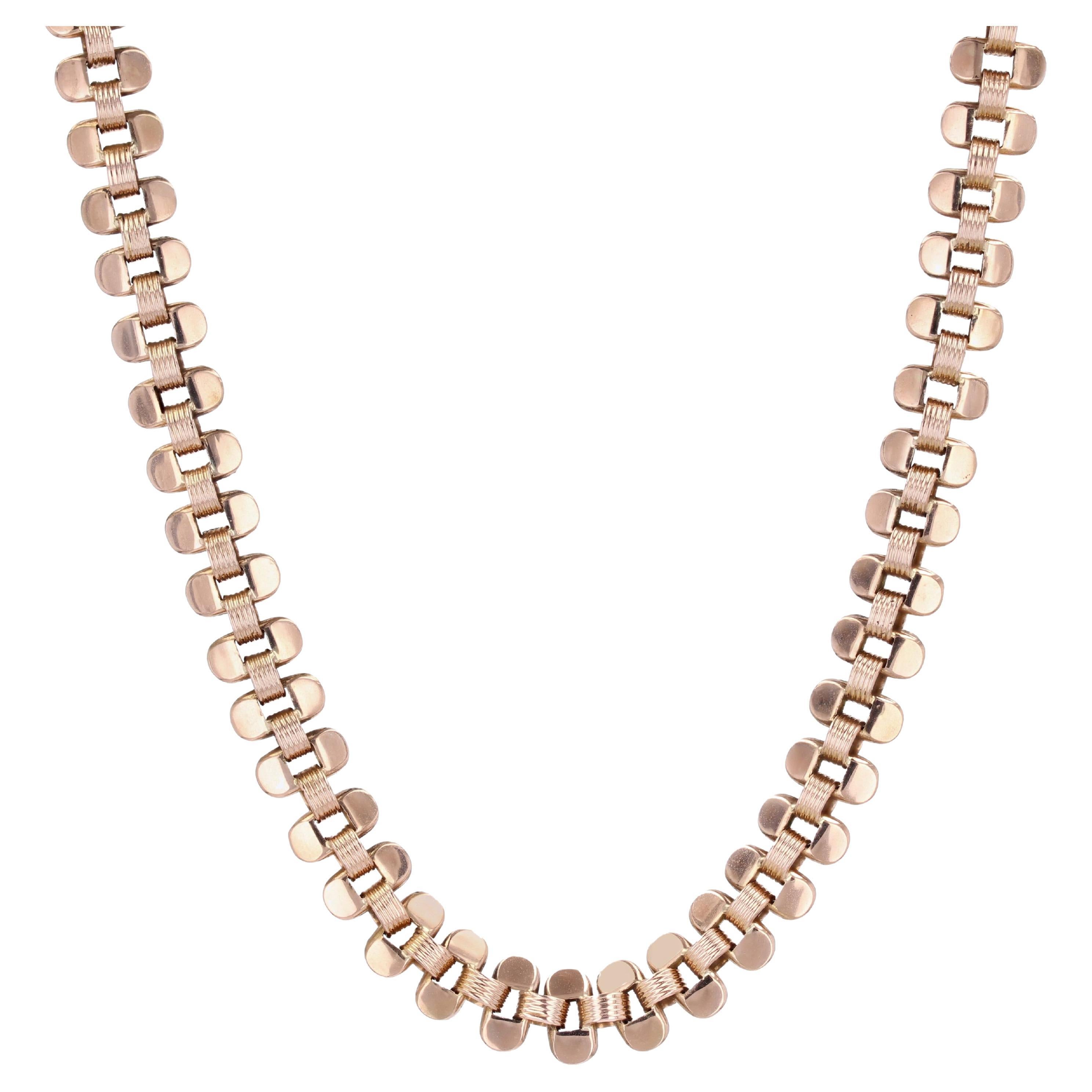 20th Century 18 Karat Rose Gold Choker Chain Necklace For Sale