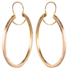20th Century 18 Karat Rose Gold Creoles Earrings