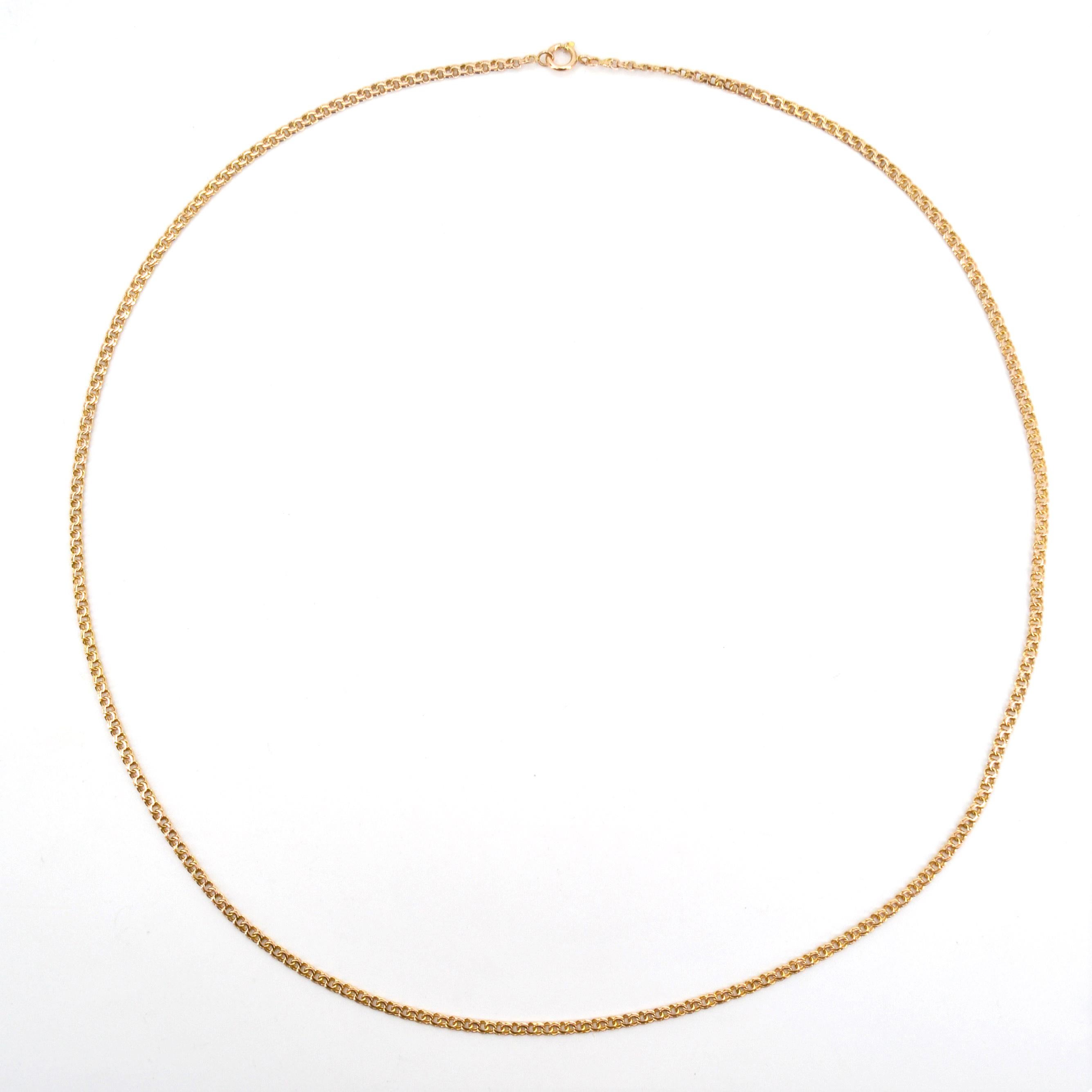 Belle Époque 20th Century 18 Karat Rose Gold Double Jaseron Mesh Chain Necklace For Sale