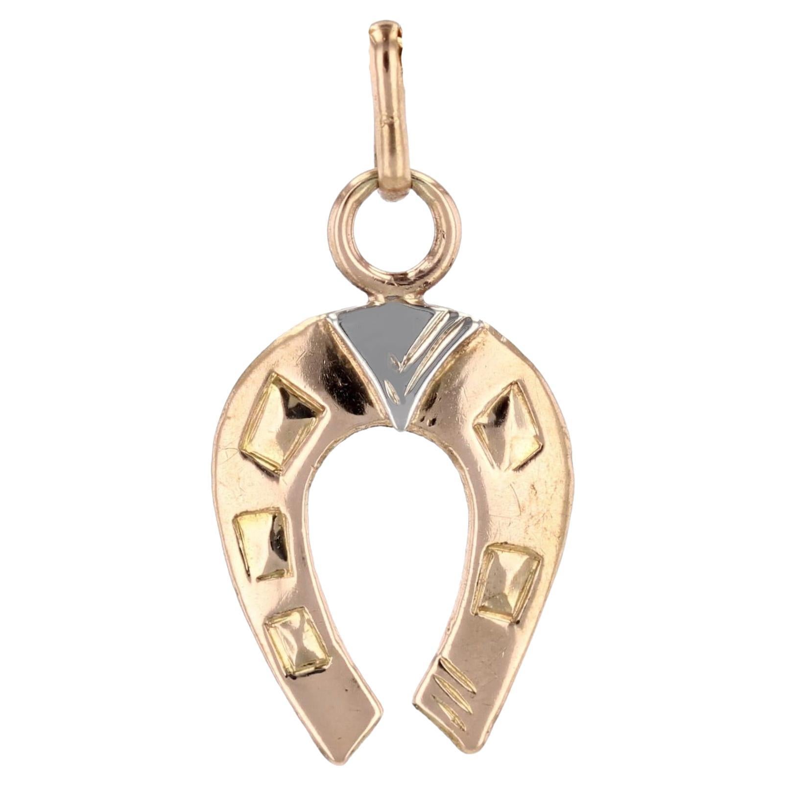 20th Century 18 Karat Rose Gold Horseshoe Charm Pendant