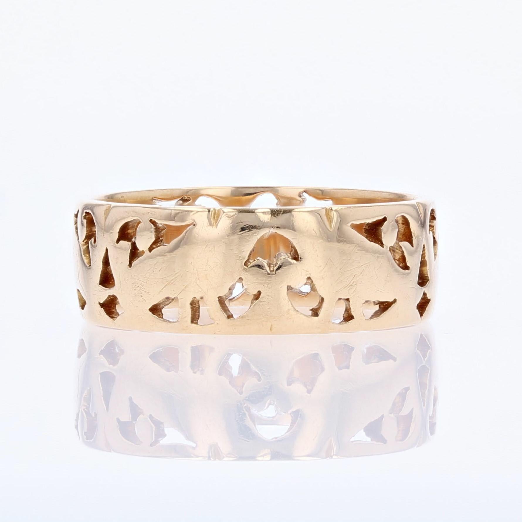 Belle Époque 20th Century 18 Karat Rose Gold Openwork Ring For Sale