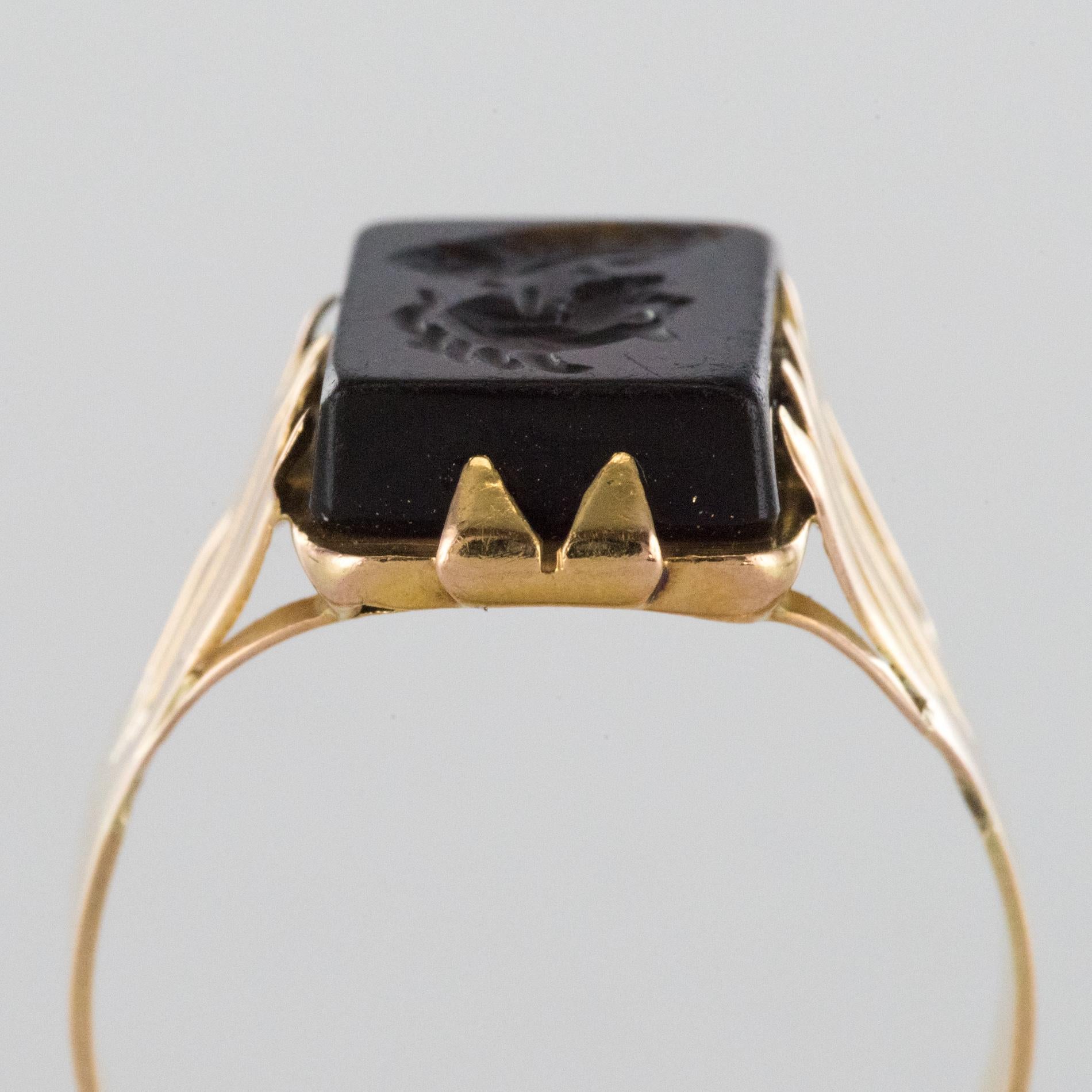 20th Century 18 Karat Rose Gold Sardoine Unisex Signet Ring 6