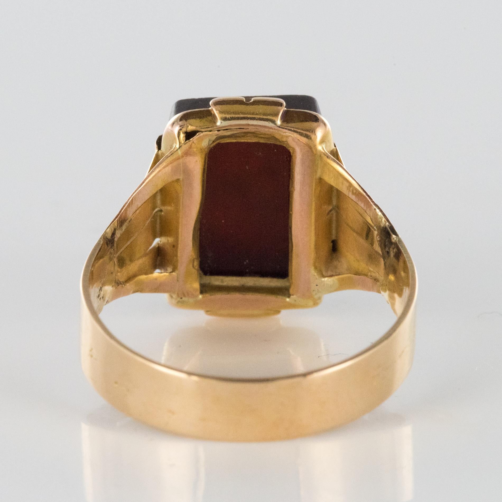 20th Century 18 Karat Rose Gold Sardoine Unisex Signet Ring 7
