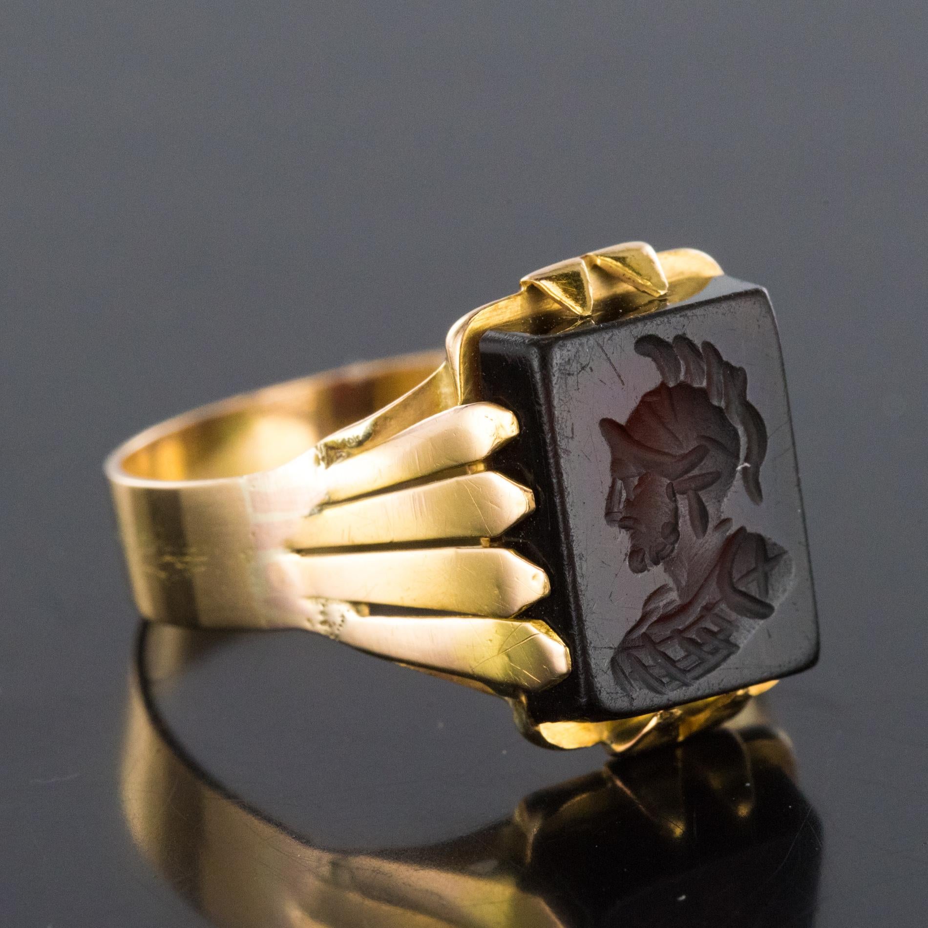 20th Century 18 Karat Rose Gold Sardoine Unisex Signet Ring 8