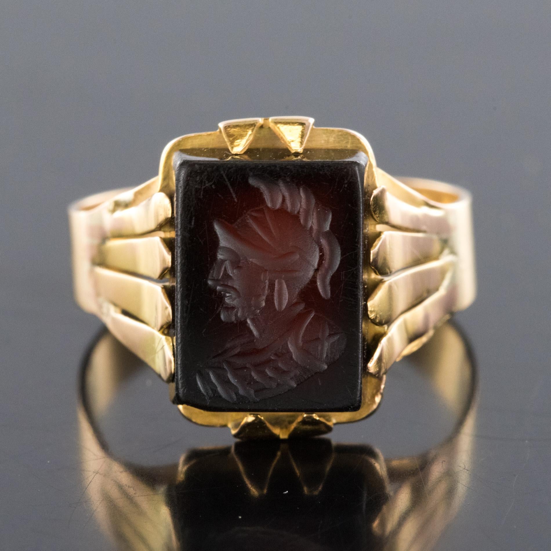 20th Century 18 Karat Rose Gold Sardoine Unisex Signet Ring 9