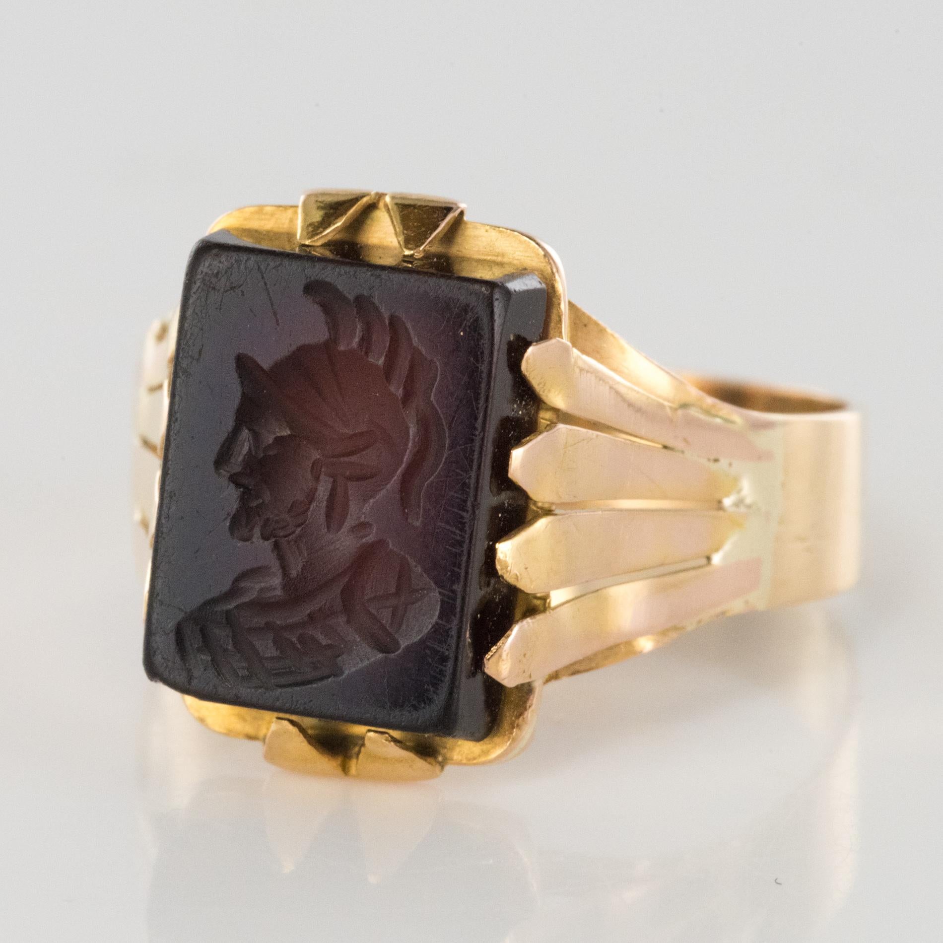Napoleon III 20th Century 18 Karat Rose Gold Sardoine Unisex Signet Ring