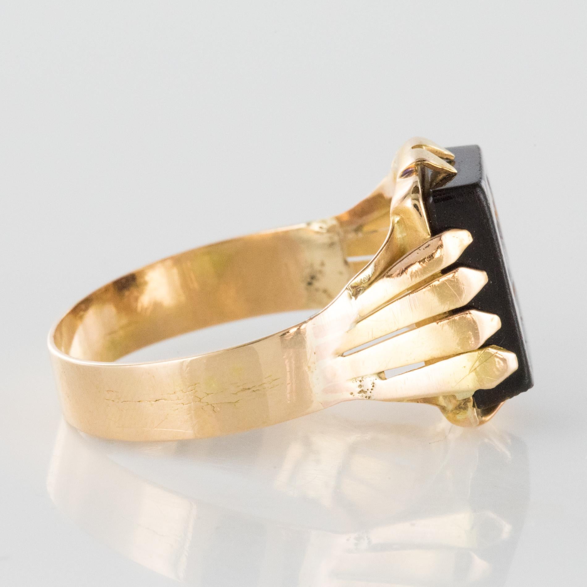 20th Century 18 Karat Rose Gold Sardoine Unisex Signet Ring 3