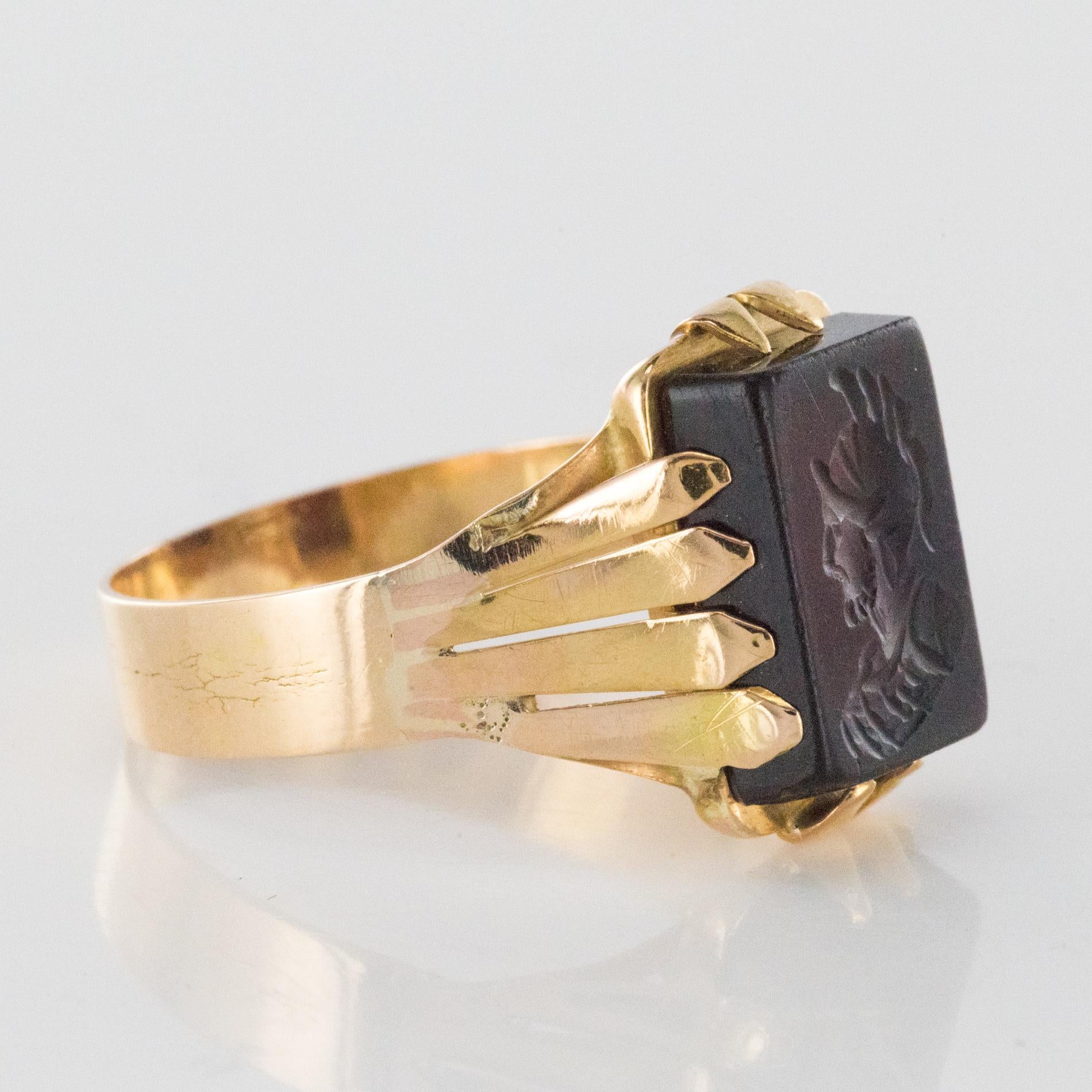 20th Century 18 Karat Rose Gold Sardoine Unisex Signet Ring 5