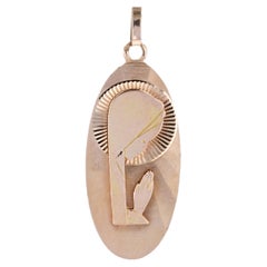 20th Century 18 Karat Rose Gold Stylized Virgin Medal Pendant