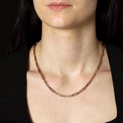 20th Century 18 Karat Rose Gold Watch Chain Choker Necklace