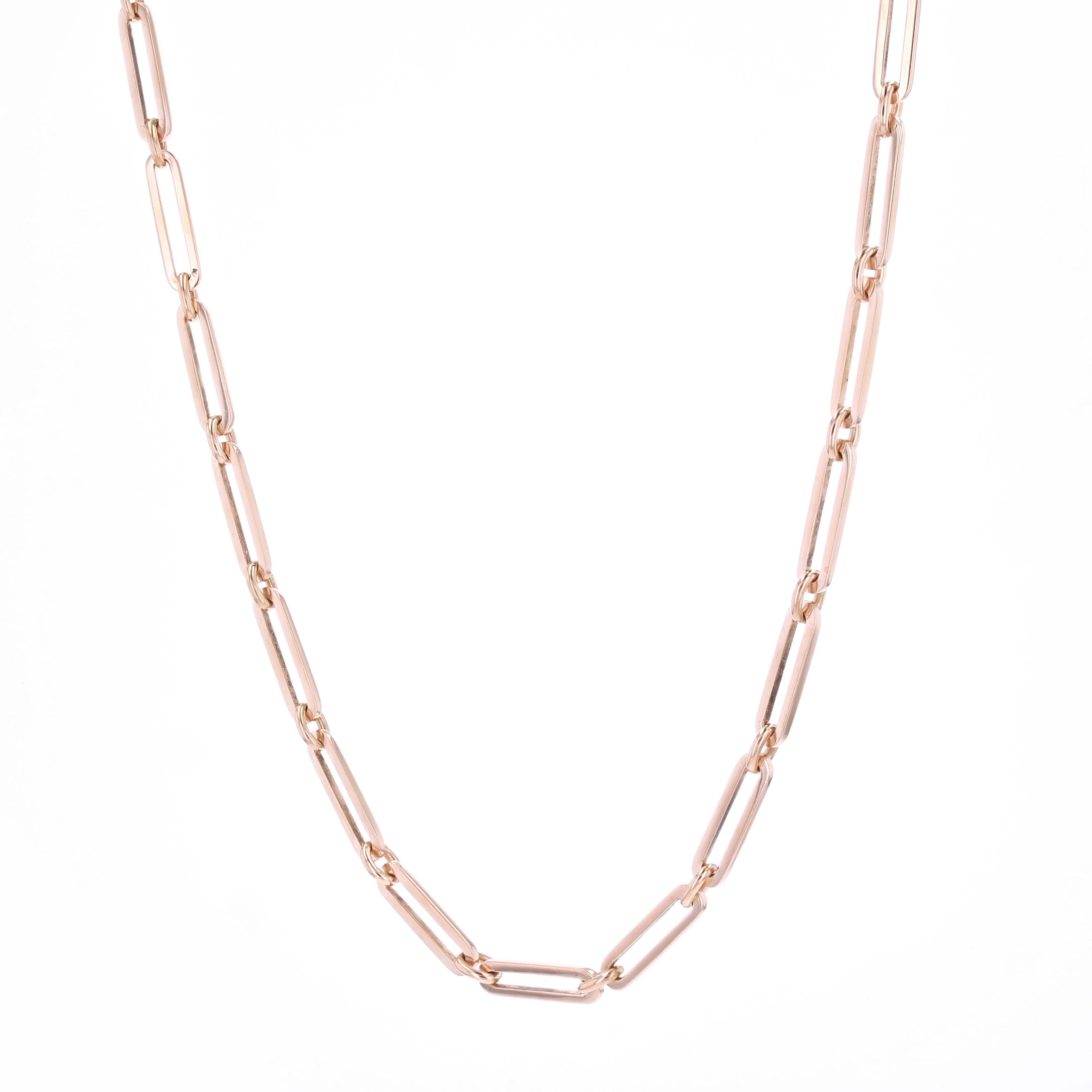 Collar gargantilla con cadena de reloj de oro rosa de 18 quilates del siglo XX en venta 1