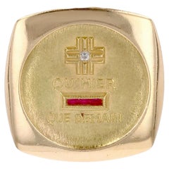 Siglo XX Oro amarillo de 18 quilates  Colgante de medalla cuadrada Augis Love