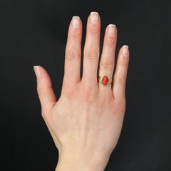 20th Century 18 Karat Yellow Gold Cameo Coral Ring