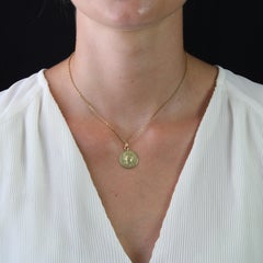 20th Century 18 Karat Yellow Gold Christ Signed Dropsy Medal Pendant