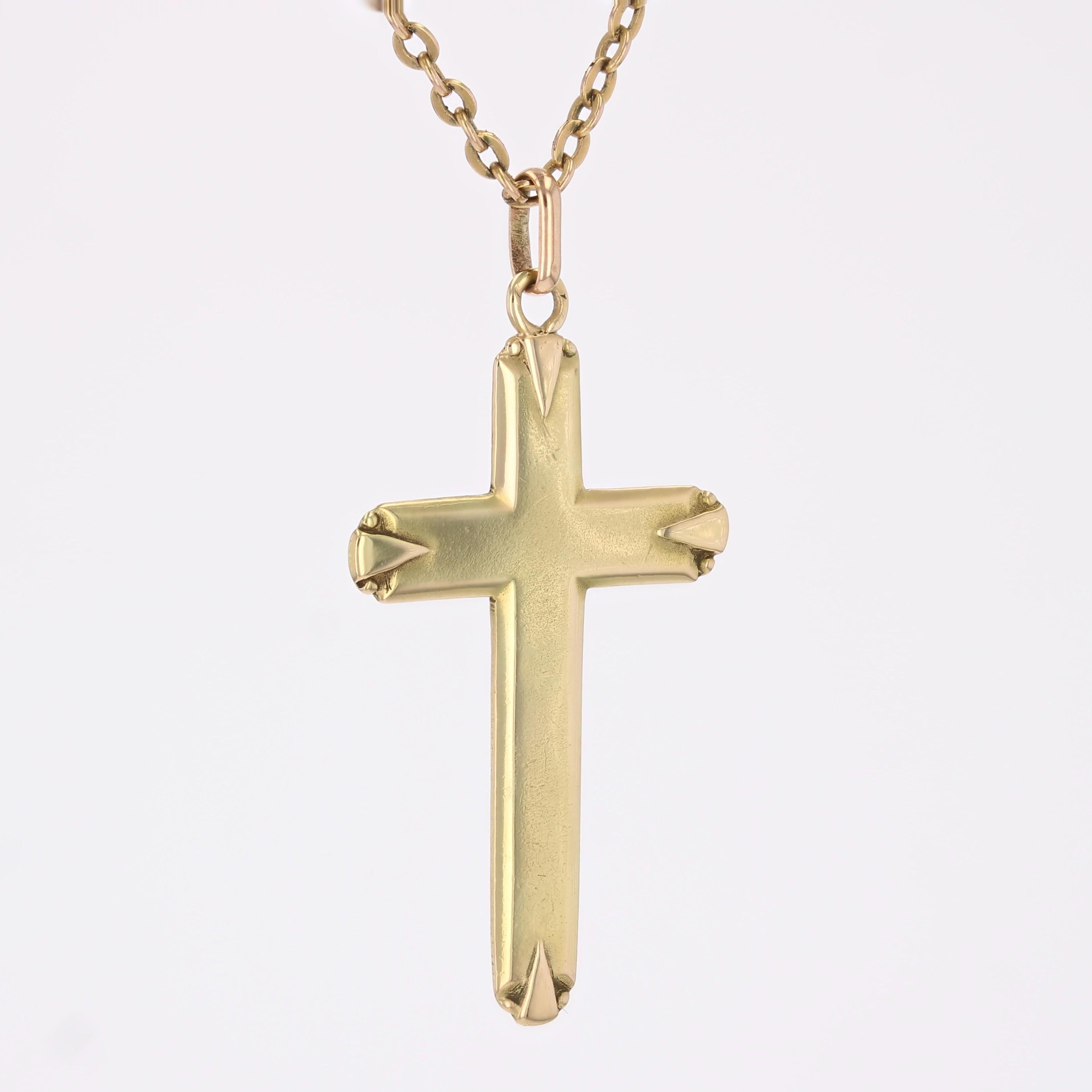 Pendentif croix en or jaune 18 carats du 20e siècle Unisexe en vente