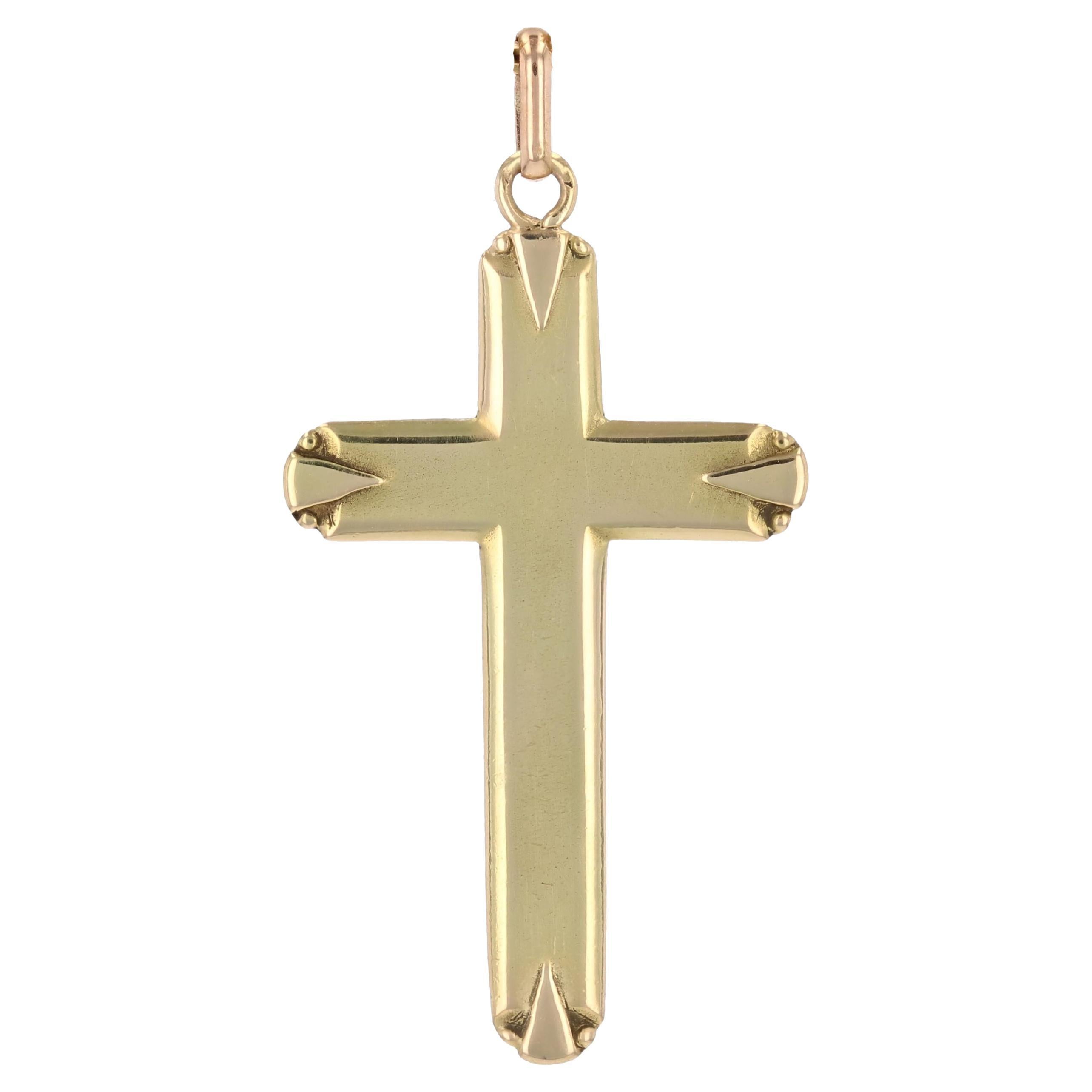 Colgante de cruz de oro amarillo de 18 quilates del siglo XX