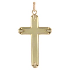 Colgante de cruz de oro amarillo de 18 quilates del siglo XX
