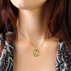 20th Century 18 Karat Yellow Gold Crowned Virgin Medal Pendant