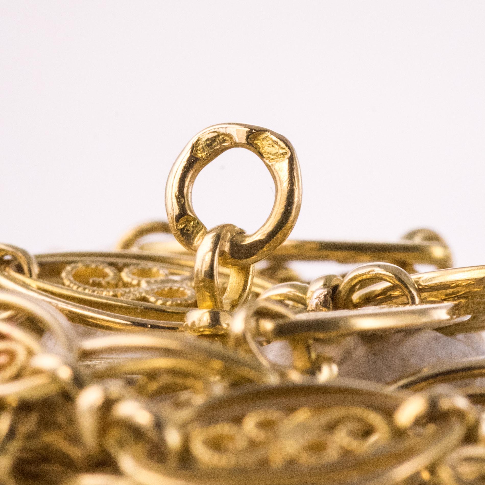 20th Century 18 Karat Yellow Gold Filigree Long Chain Necklace 5