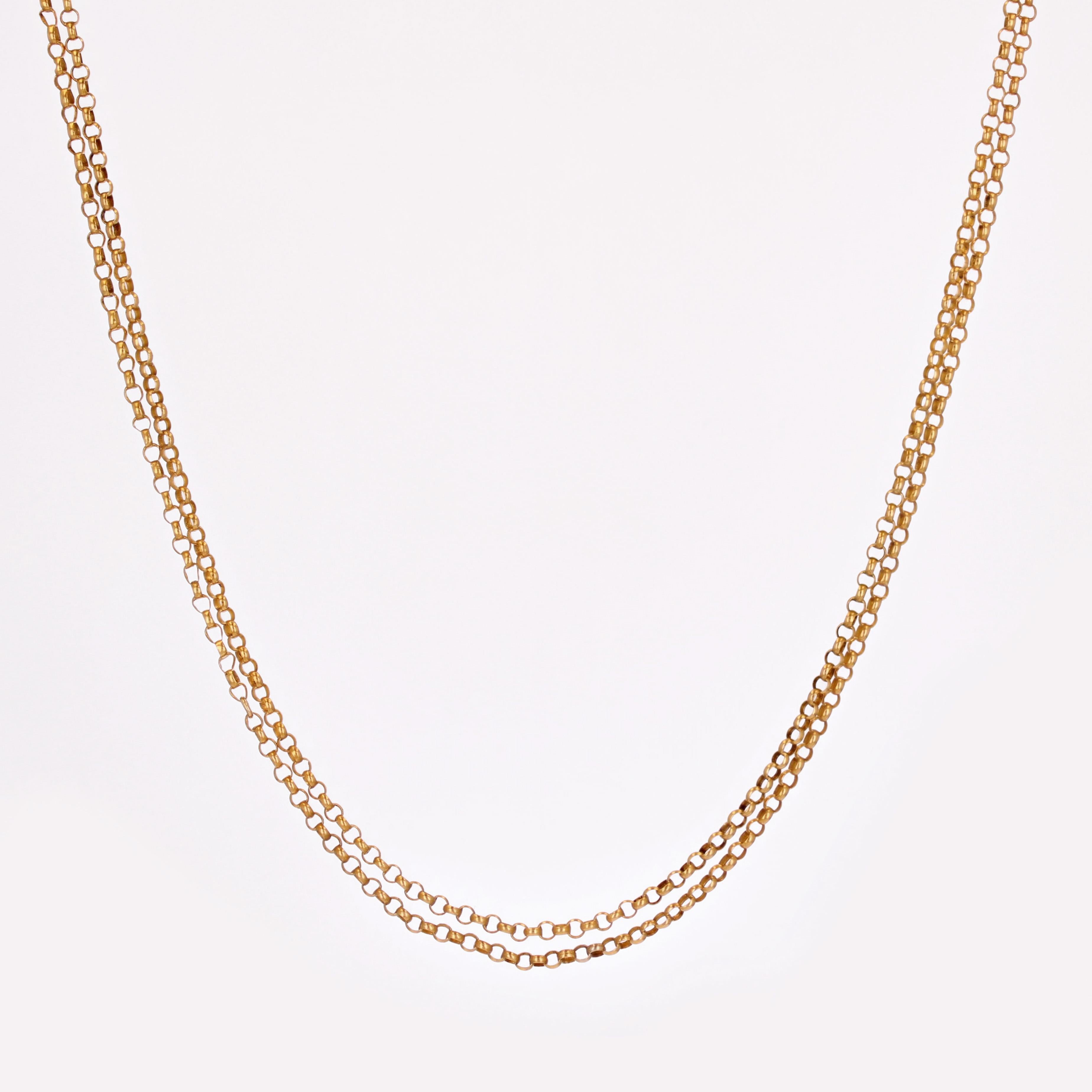 20th Century 18 Karat Yellow Gold Jaseron Mesh Long Necklace For Sale 8