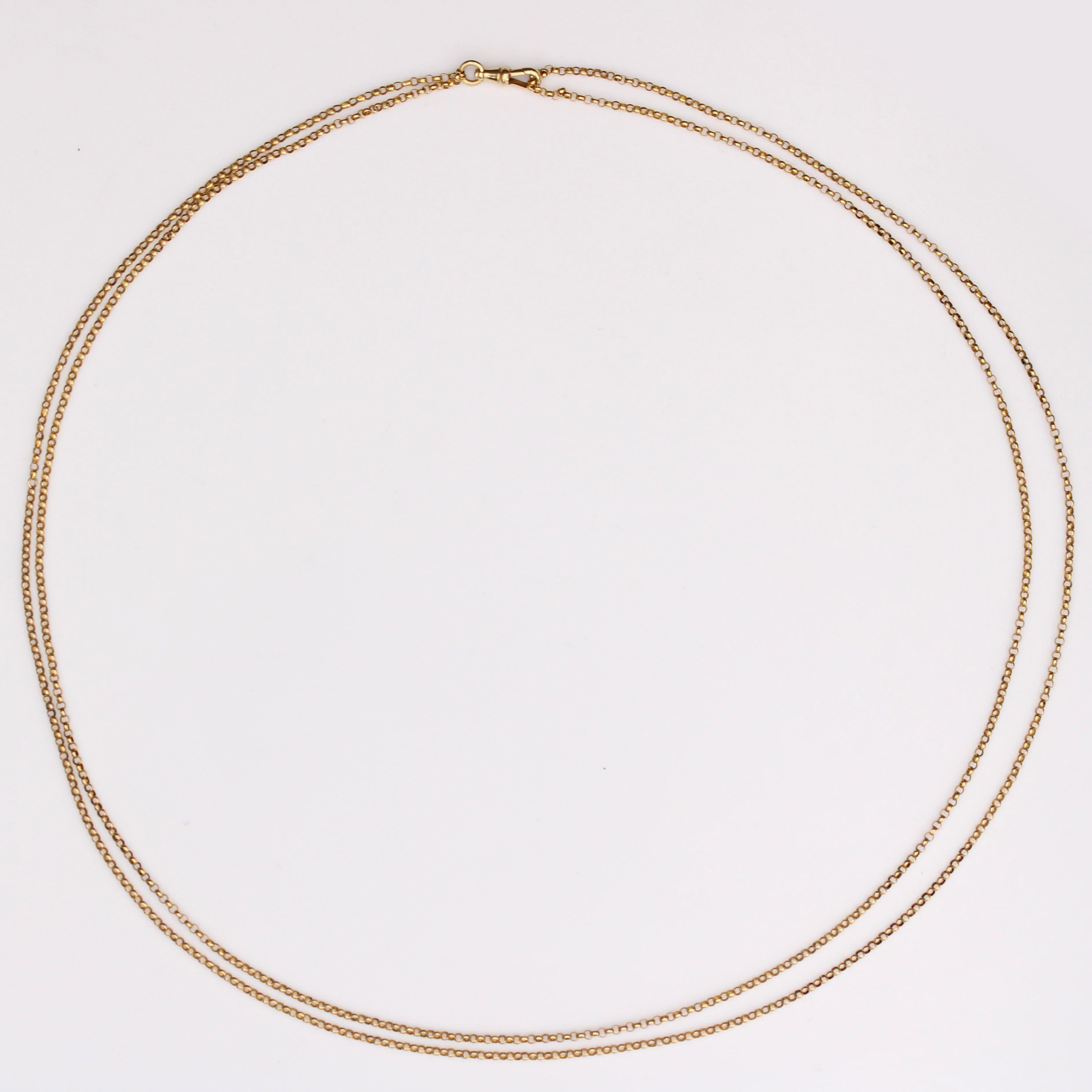20th Century 18 Karat Yellow Gold Jaseron Mesh Long Necklace In Good Condition For Sale In Poitiers, FR