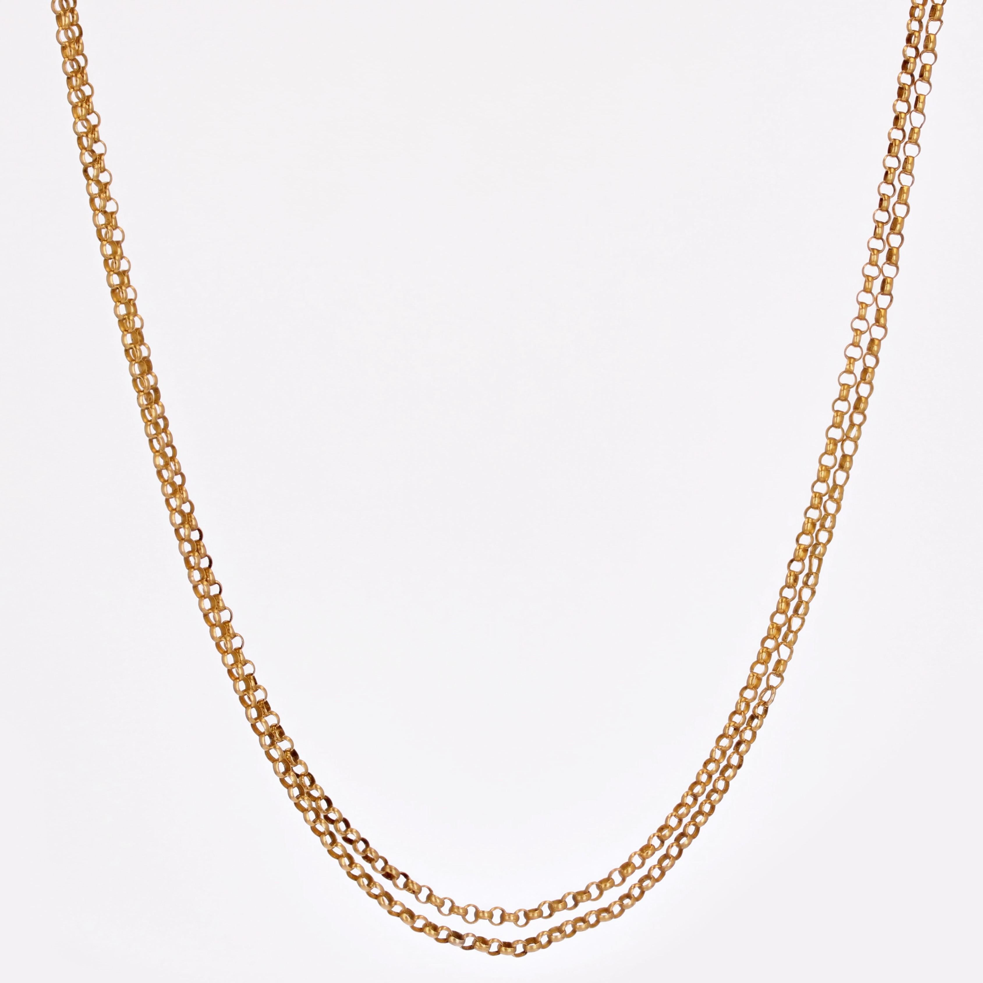20th Century 18 Karat Yellow Gold Jaseron Mesh Long Necklace For Sale 1