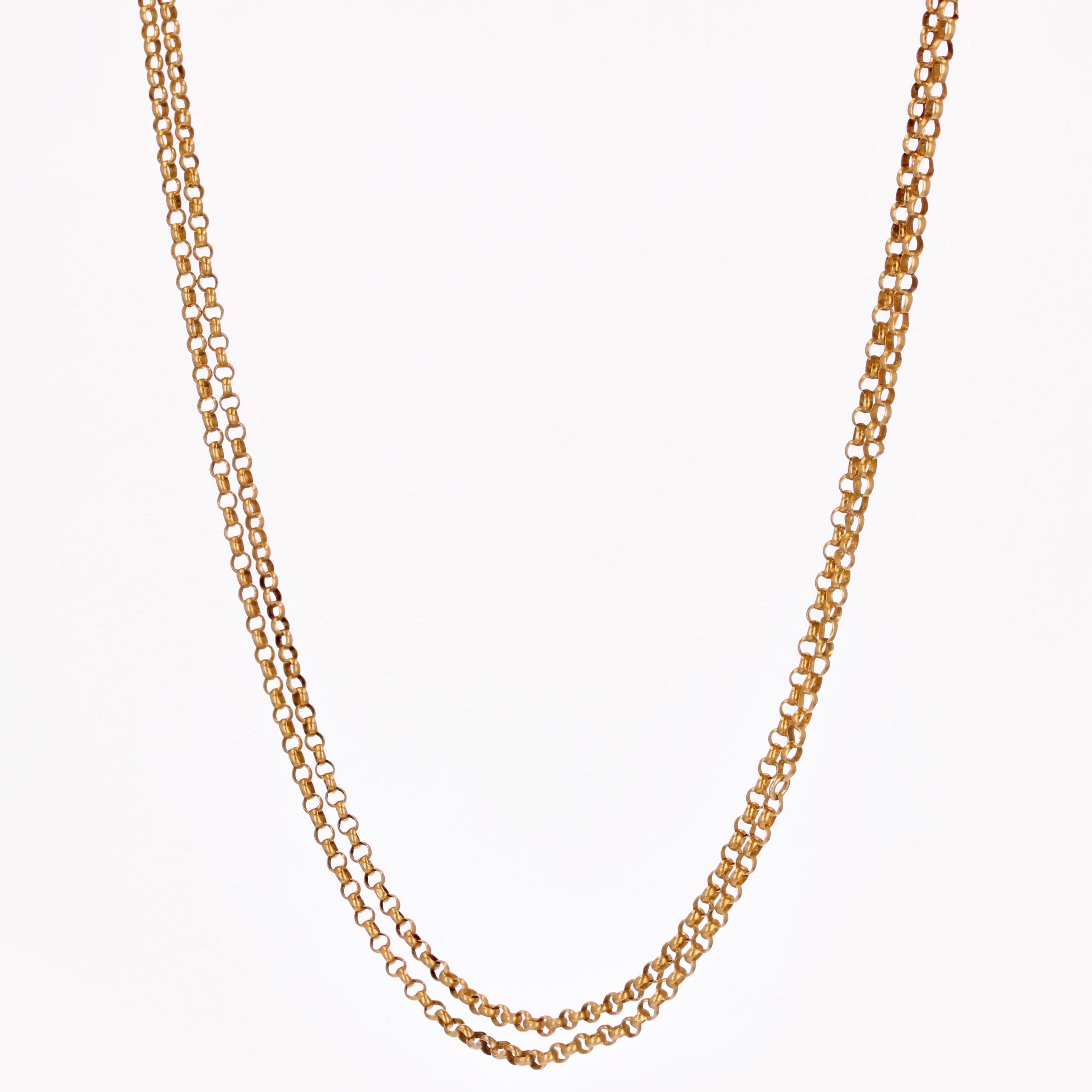 20th Century 18 Karat Yellow Gold Jaseron Mesh Long Necklace For Sale 2