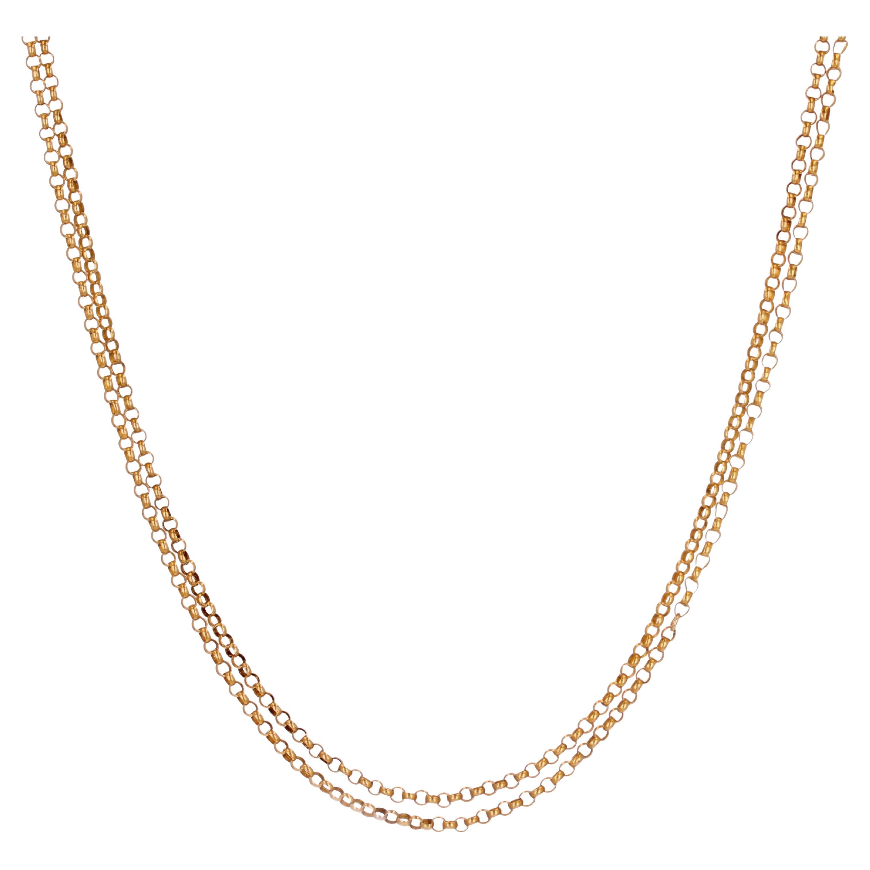 20th Century 18 Karat Yellow Gold Jaseron Mesh Long Necklace For Sale